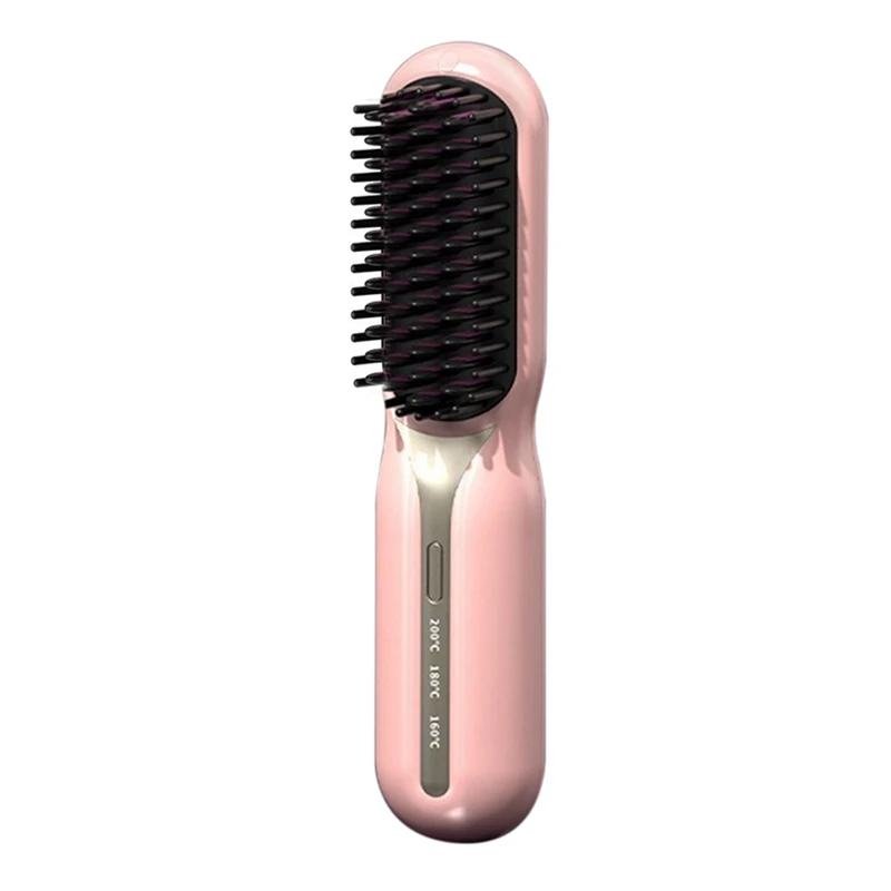 AGOUP Cordless Hair Straightener Hot Heating Comb Professional Electric Brush For Hair Smoothing Iron Negative Care