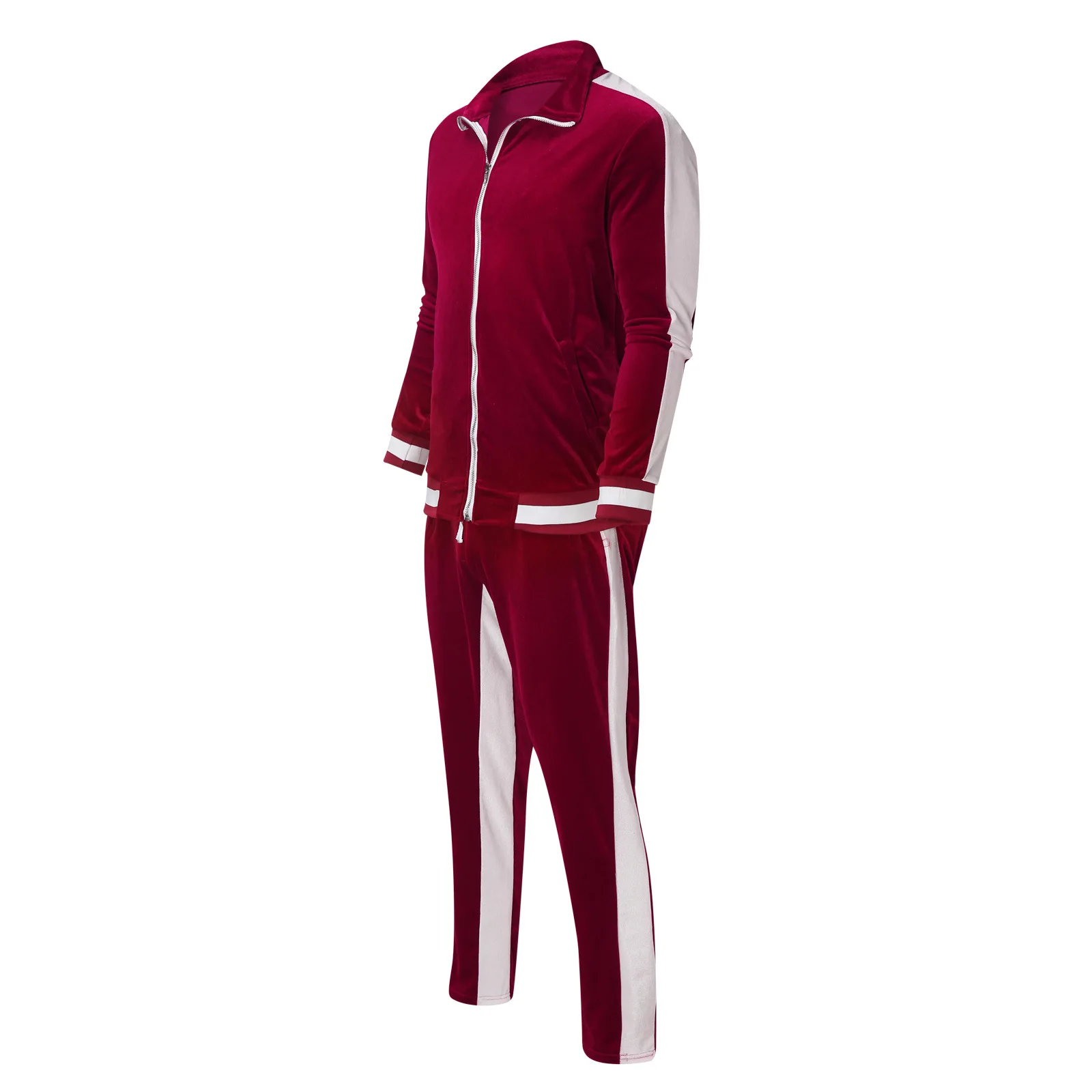 Frühling Herbst Herren Samt-Set Sport Zweiteiler Männlicher Plus Velours Kapuzenpullover Hosen Sweatshirt Sportbekleidung Trainingsanzug für Männer 5XL – Detail 15