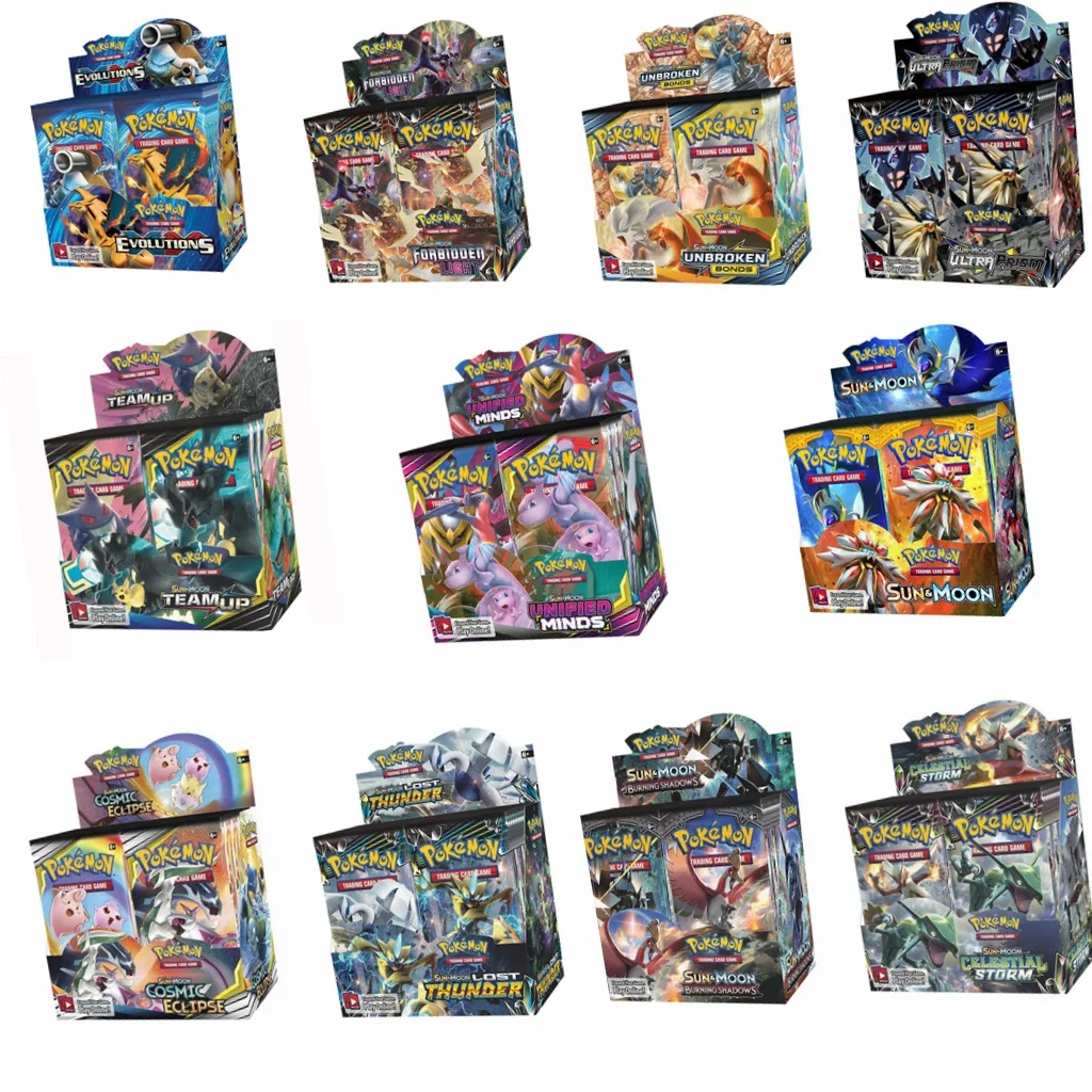 

324Pcs/Box Pokemon Cards Sun & Moon Lost Thunder English Trading Card Game Evolutions Booster Collectible For Kids Poke Toy Gift