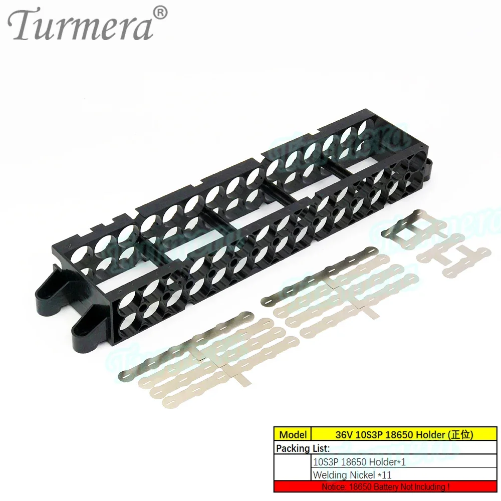 Turmera 36V 18650 Battery Holder with Welding Nickel and 15A BMS Board