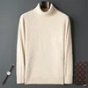 Autumn and Winter Men Loose Turtleneck 100% Mink Cashmere Sweater Men's Casual Thermal Pullover Solid Color Knit Plus-Size Top 2