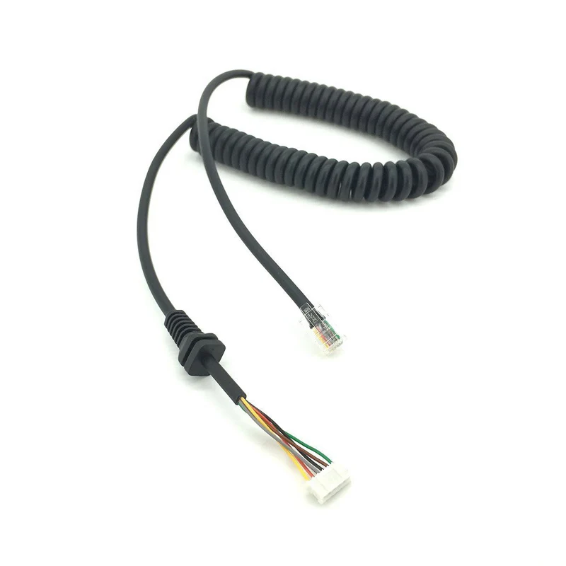 Yaesu MH-48A6J Handheld PTT Mic Replacement 6-Pin Speaker Microphone Cable for FT-90R FT-1802 FT-7800 FT-8800 FT-8900R Car Radio