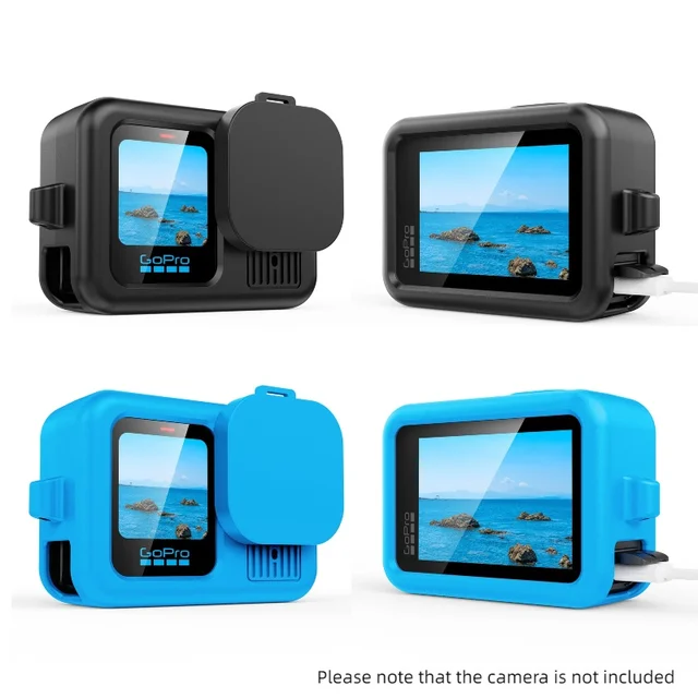 Étui de protection en Silicone pour GoPro Hero 13, Film de protection d'écran en verre trempé noir, couvercle de capuchon d'objectif pour accessoire Go Pro 2