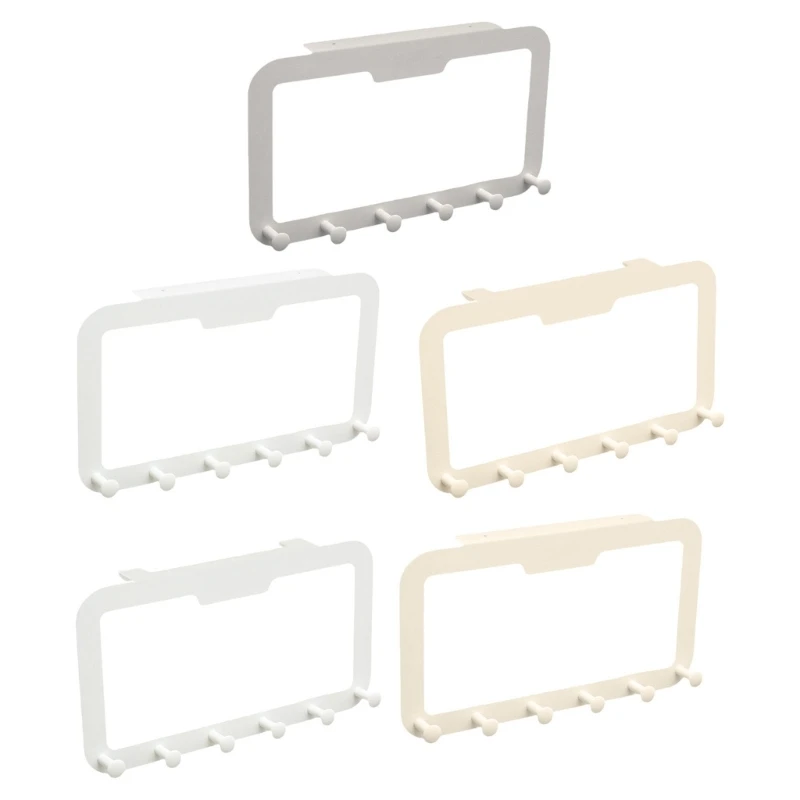 448B Space Saving Adhesive Door Hooks No Marking Door Hooks Six Link Design Clothing Hangers for Easy Organization