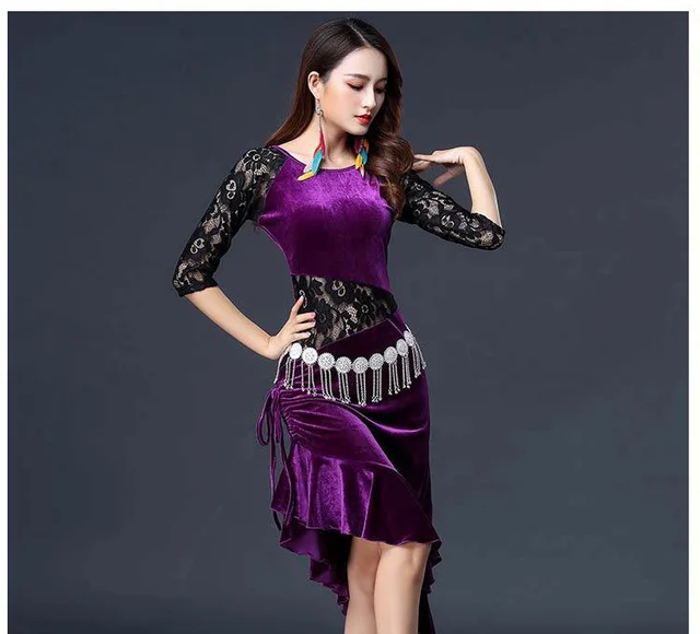 Vêtement Danse Latine Oyolan Femme Jupe Danse Latine Tango Chacha