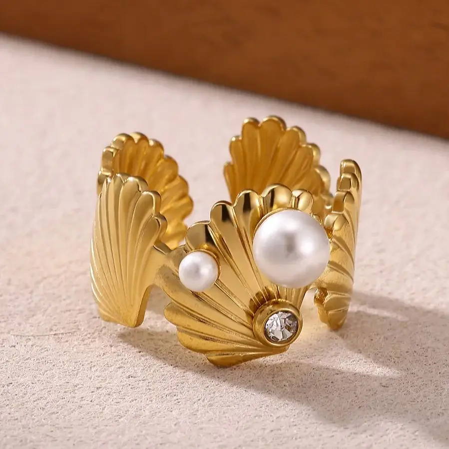 Trendy Ring Shell Stainless Steel, Durable