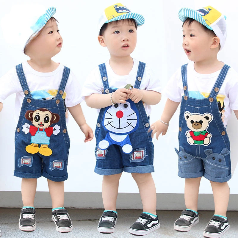 

1 2 3 4t Unisex Baby Clothes Animal Cartoon New Born Baby Clothes Cute Baby Girl Clothes Sleeveless Toddler Kids Denim Rompers