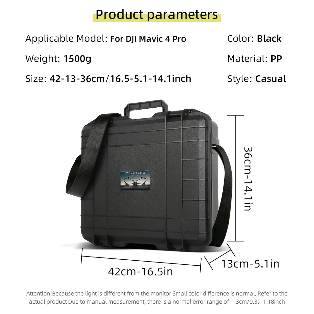 Étui de sécurité étanche pour DJI Mavic 4 Pro avec poignée de transport robuste et fermetures à loquets