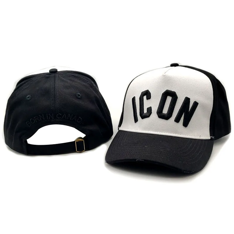 Wholesale High Quality Cotton Baseball Caps ICON Logo  Letters High Quality Cap Men Women Hat Black Cap Dad Hats baseball flat cap