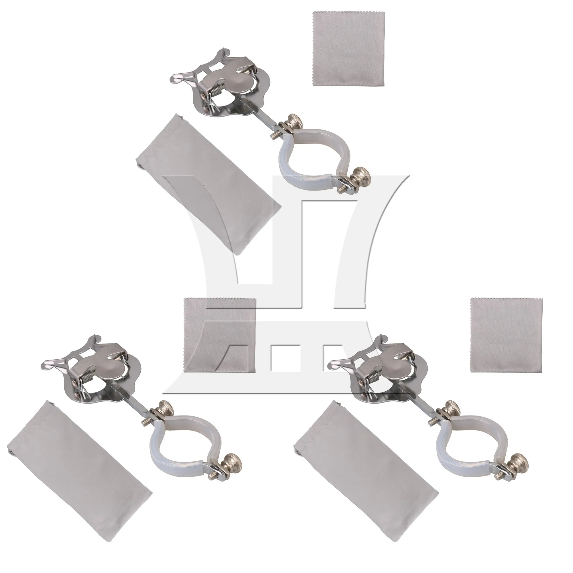 Yibuy 3 Pcs Metal Plating Musical Sheet Clip Clarinet Clamp On Holder 3.25cm