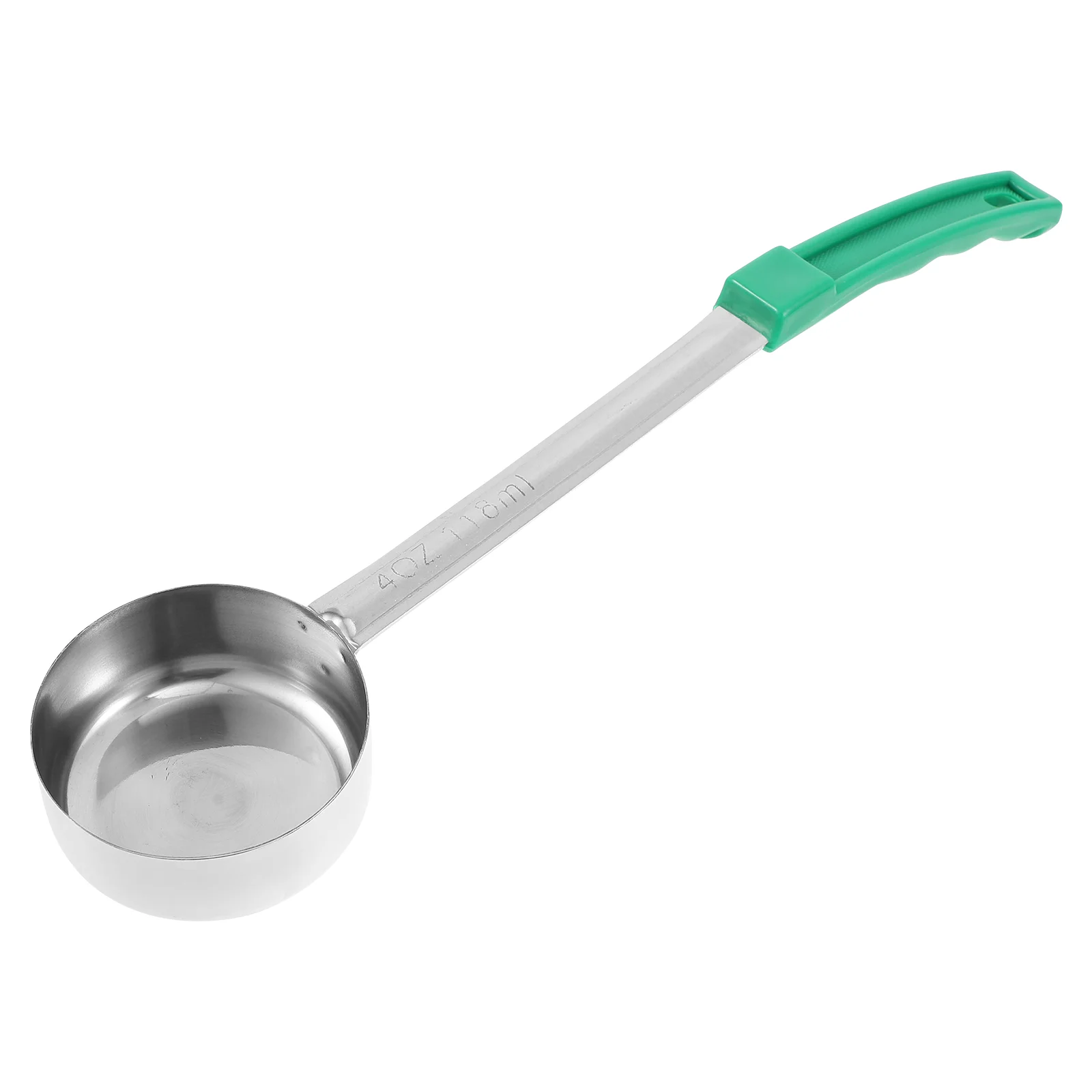 

Angoily Portion Control Ladle Spoon Measuring Serving 4 Oz Stainless Steel (Green Handle)