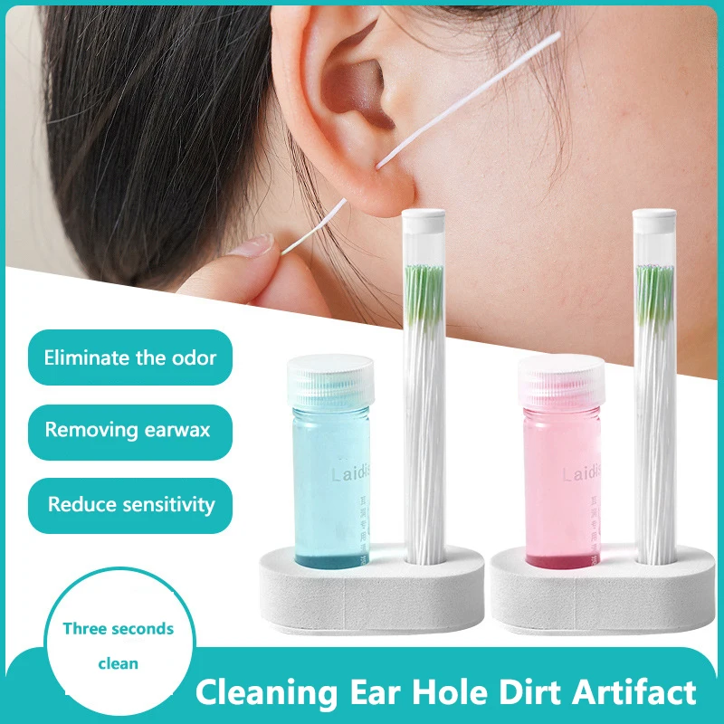 60PCS Disposable Earrings Hole Clean Paper Line Ear Piercing Cleaning Effective Ear Hole Cleaner Tool For Removing Dirt Odor 2