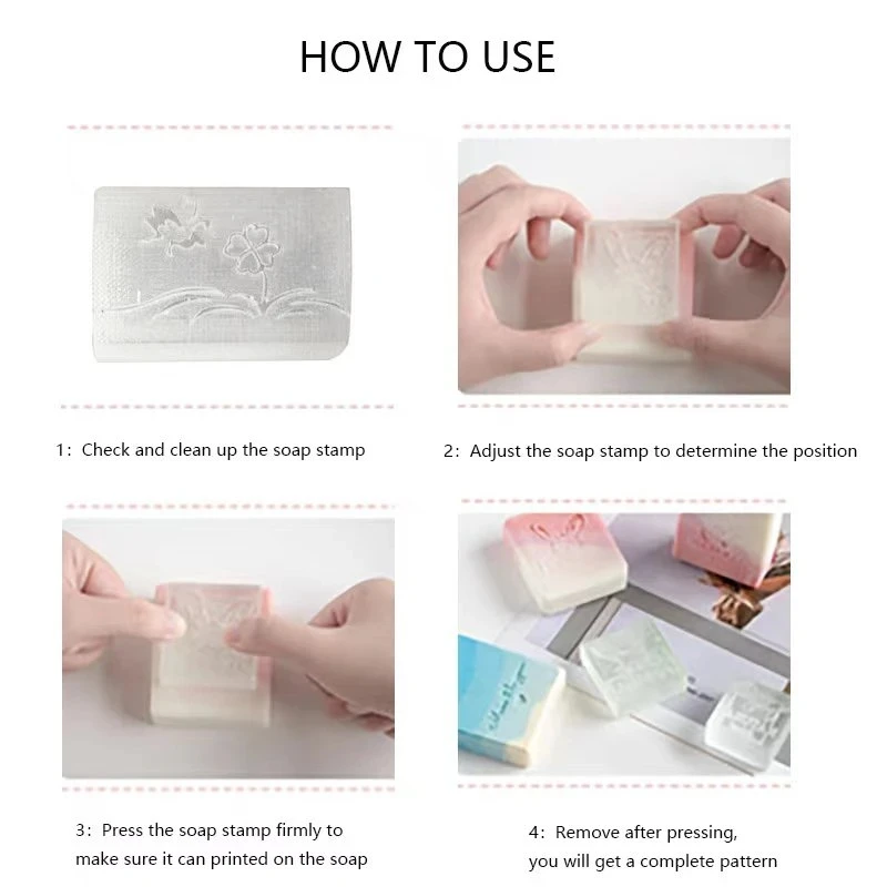Acrylic Clear Soap Stamp Seal Mold Soap Making Supplies Tools Kits DIY Crafts Customizable