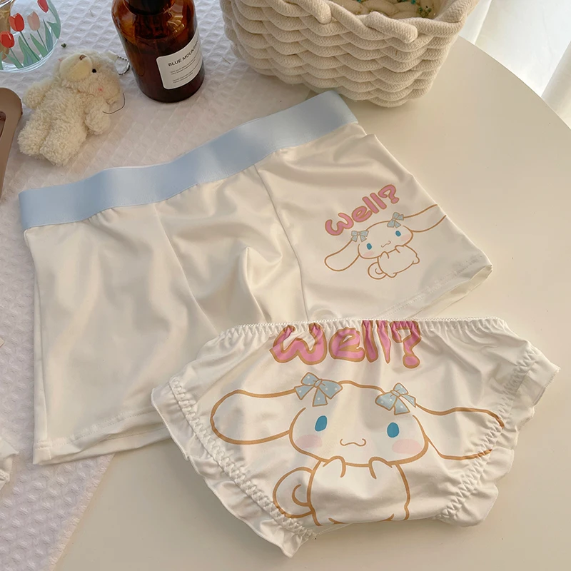2pcs Couple Anime Panties Cartoon Cinnamoroll Kawaii Men Boxer Shorts