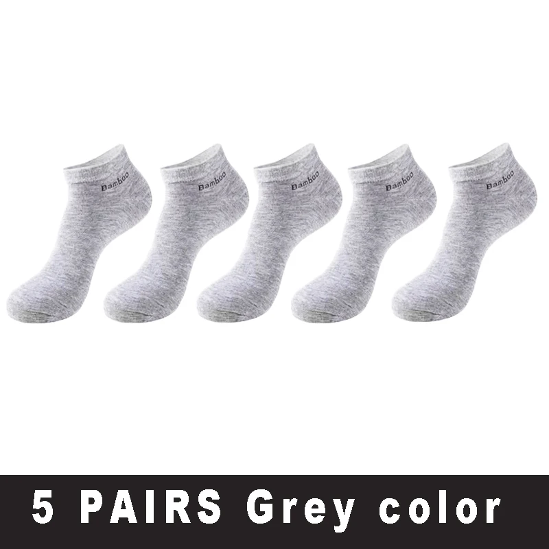 5/10/15 Pairs Men's Bamboo Fiber Socks Short High Quality New Casual Breatheable Anti-Bacterial Man Ankle Socks Men Size 38-45