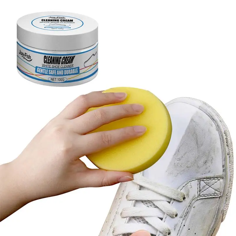 Reusable White Shoe Cleanning Cream Shoe Cleaner Household Sports Shoes Canvas Shoes Cleaner Cleaning Tools With Wipe Sponge