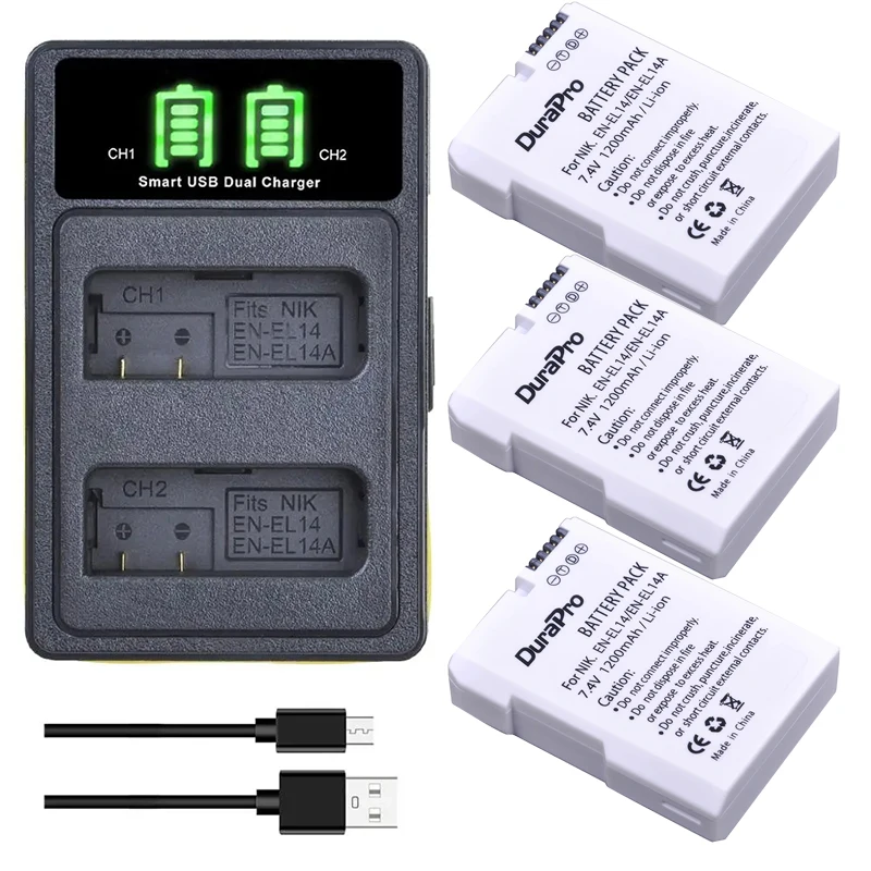 Batteria En-El14 En-El14A Per Nikon En El14 El14A, Dslr D5300 D5600 D3300 D5200 D3200 D5100 D5500 Coolpix P7000 P7100 Accessori