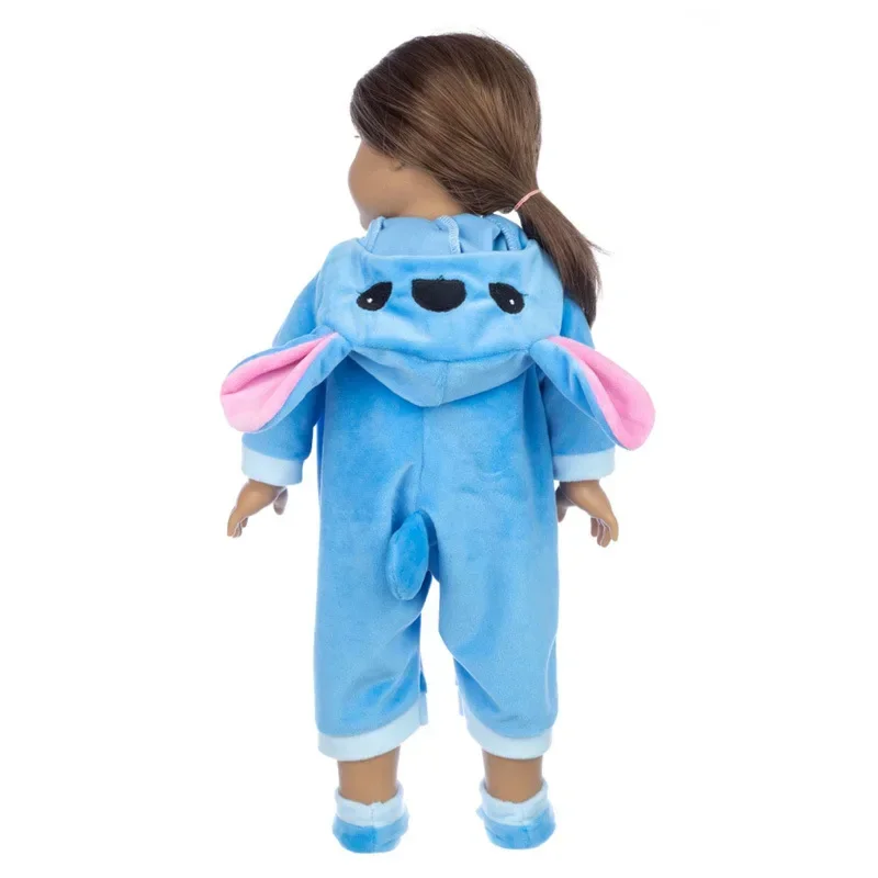 43 CM Doll Outfits Cosplay Stitch Disney for 17Inch Dolls Baby Born Doll Cute Jumpers Rompers Suit+Shoes Kid Girl Christmas Gift