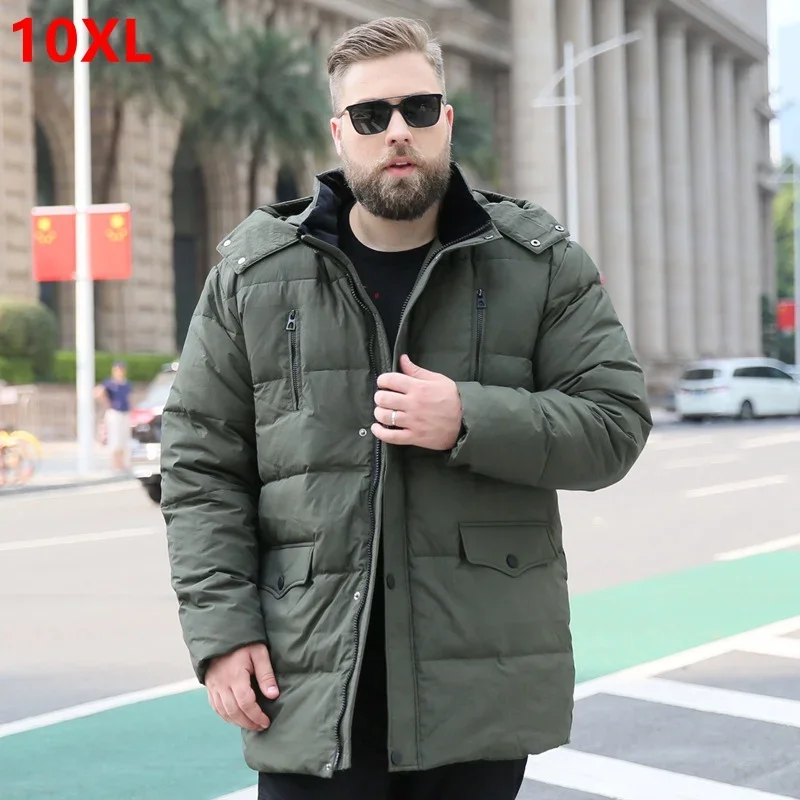 특대 사이즈 다운 재킷 남성 플러스 비료 겨울 새로운 따뜻한 150kg 대형 두꺼운 섹션, 10XL 9XL 8XL 7XL 6XL