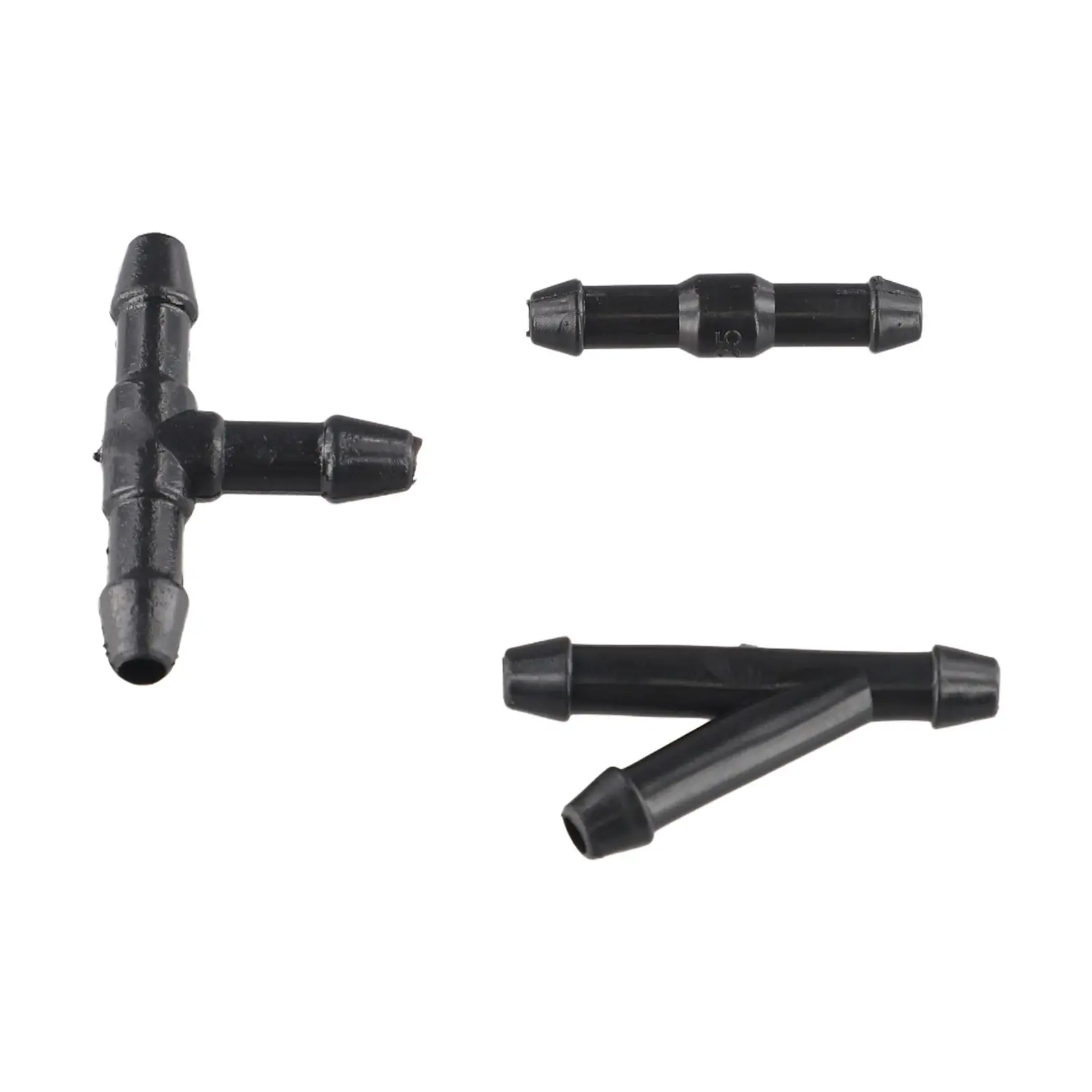 Splitter Hose Connector T/Y/I Type Tube Water Windshield 60pcs Adapter Black Fittings Joiner Pipe Plastic Pump
