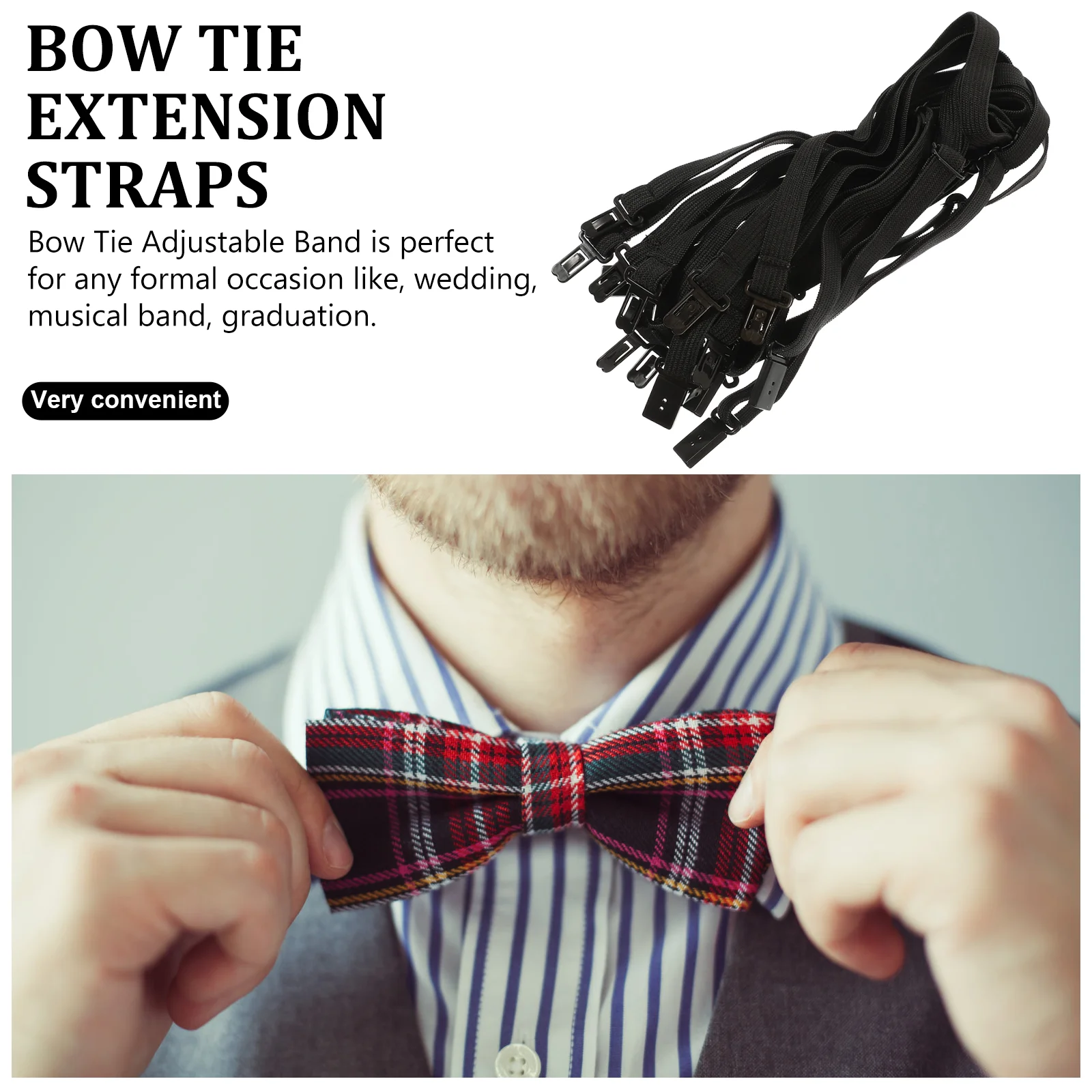 Neck Tie 10 Pcs Bow Tie Elastic Belt Accessories Strap Diy Adjustable Band Straps Adjustment Polyester