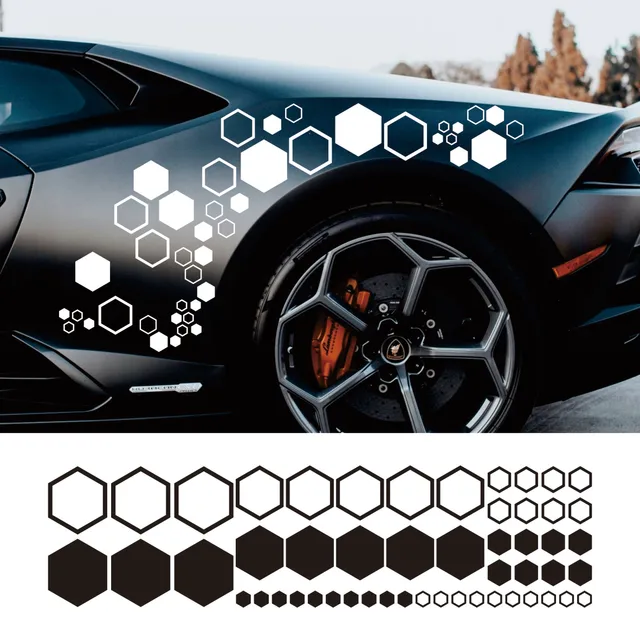2pcs Honeycomb Auto Vinyl Decals Large and Small Combination Hexagonal Stickers DIY Car Body Cool Styling Open Style Decoration