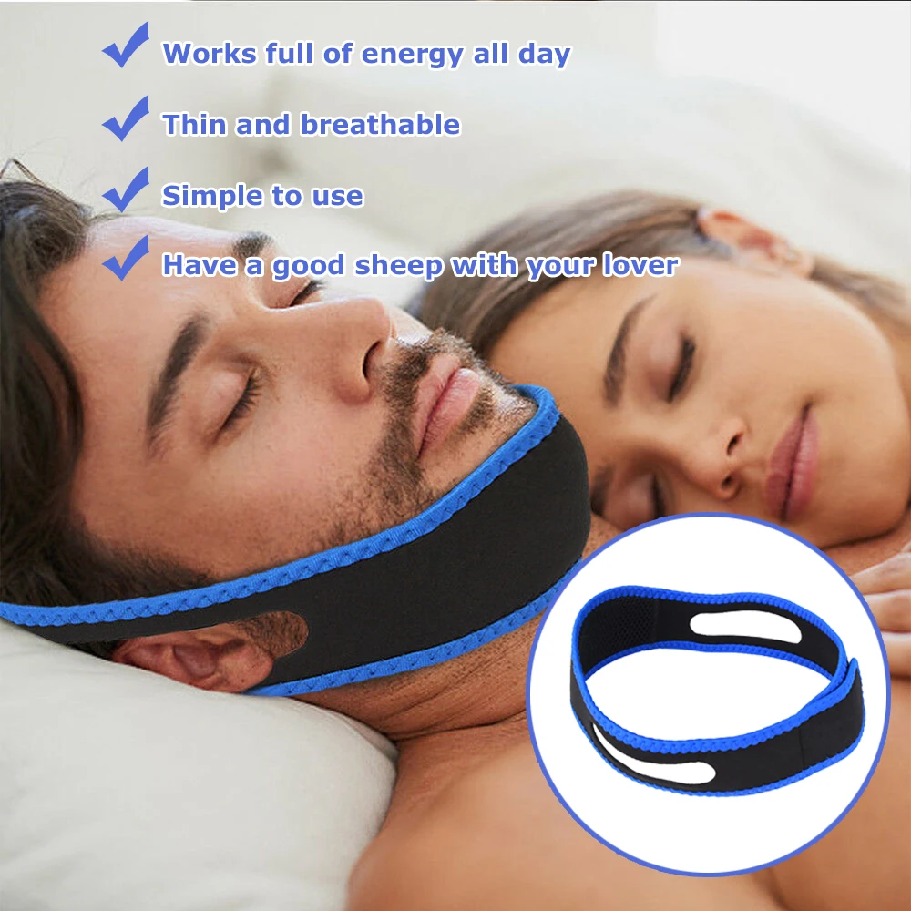 1pcs/Lot Anti-Snoring Chin Strap Helps Close Mouth Reduce Snoring Breath Through Nose Better Sleep No Snore Stop Snore Tool 6