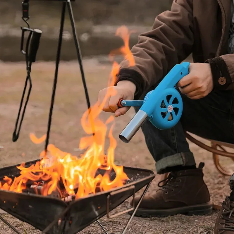 Buy TUKLOZ Outdoor Cooking BBQ Fan Air Blower Hand Crank Blowersbarbecue Fire Bellows For Picnic Camping Stove Accessories