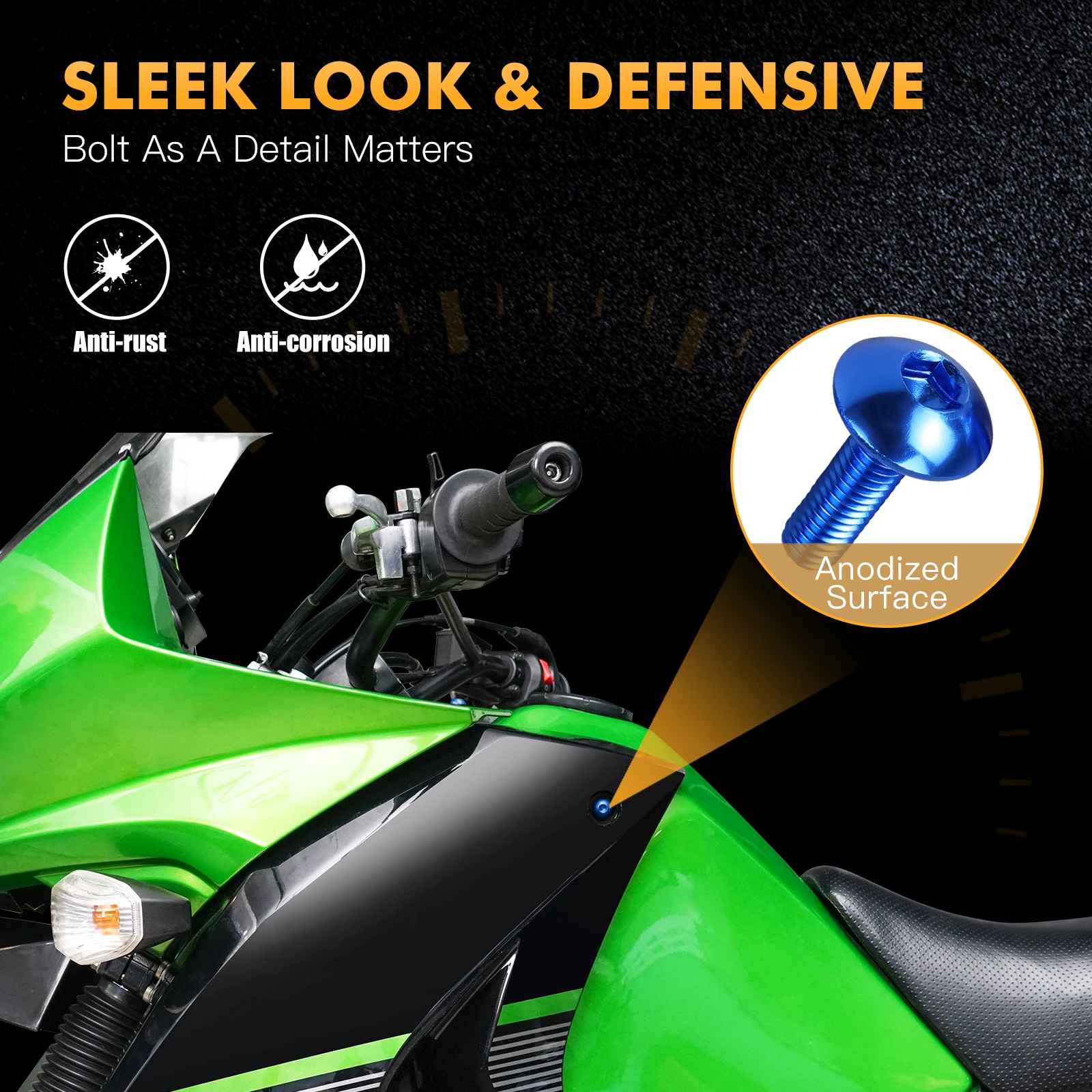 (EU-Lager) 155-teiliges universelles Motorrad-Verkleidungsschrauben-Set für Yamaha MT03 MT07 T700 Honda Suzuki Kawasaki Aprilia Triumph – Detail 7