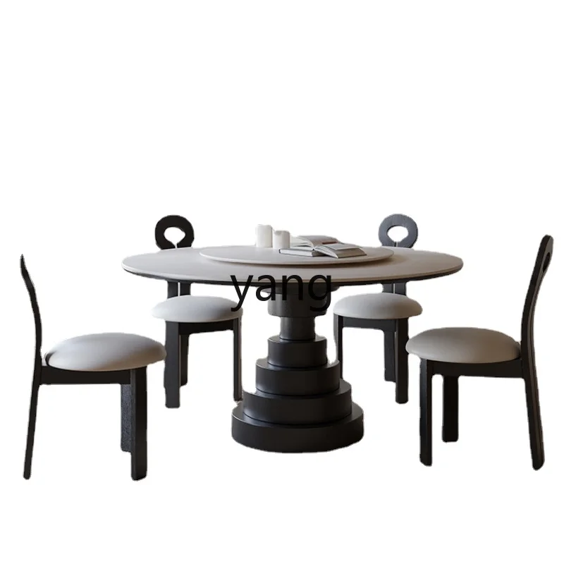 

L'm'm Minimalist Home round Table Silent Wind Tunnel Rock Plate Small Apartment Dining Table