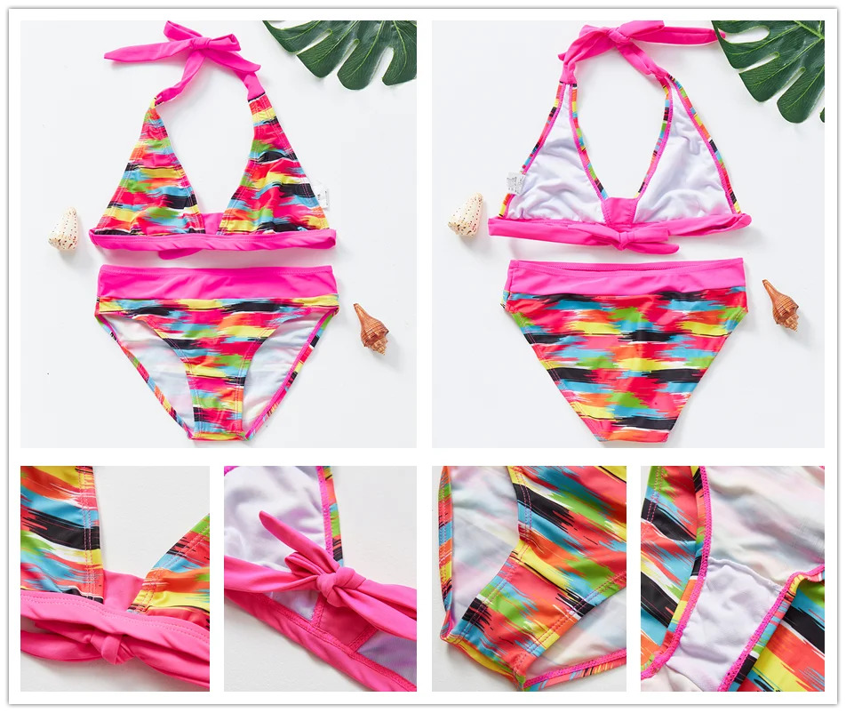 Generic Children's Swimwear Two Piece Flamingo Swimsuit For Girls