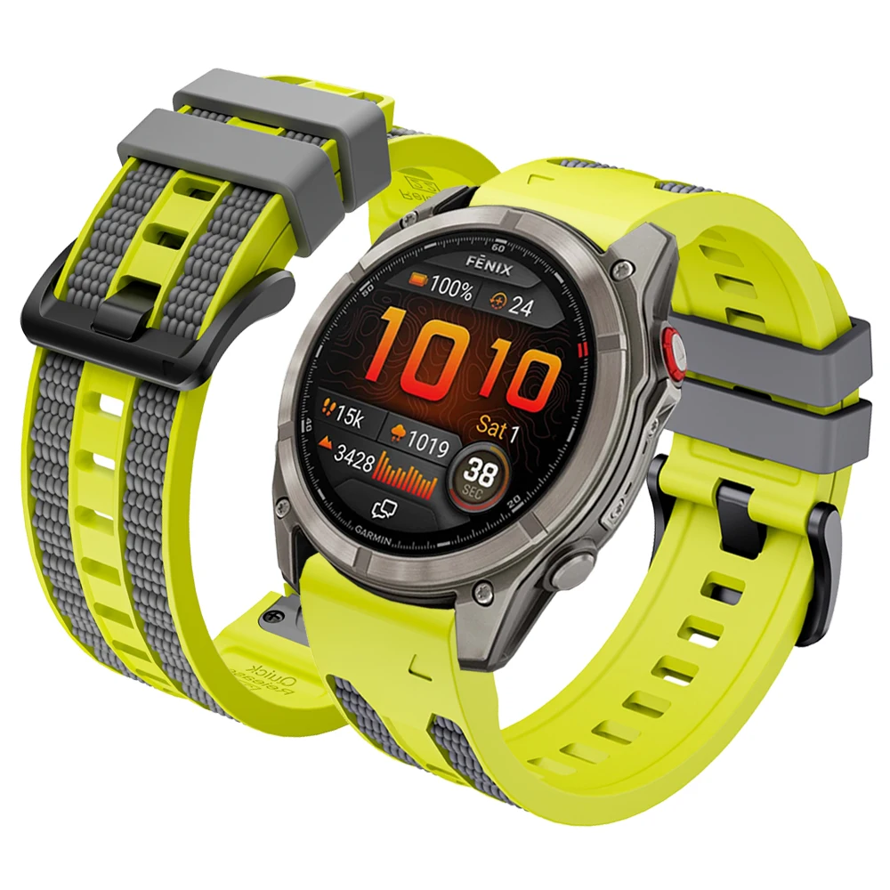 Enhanced Two-Tone Sports Silicone Watch Band (QuickFit) - 22mm/26mm