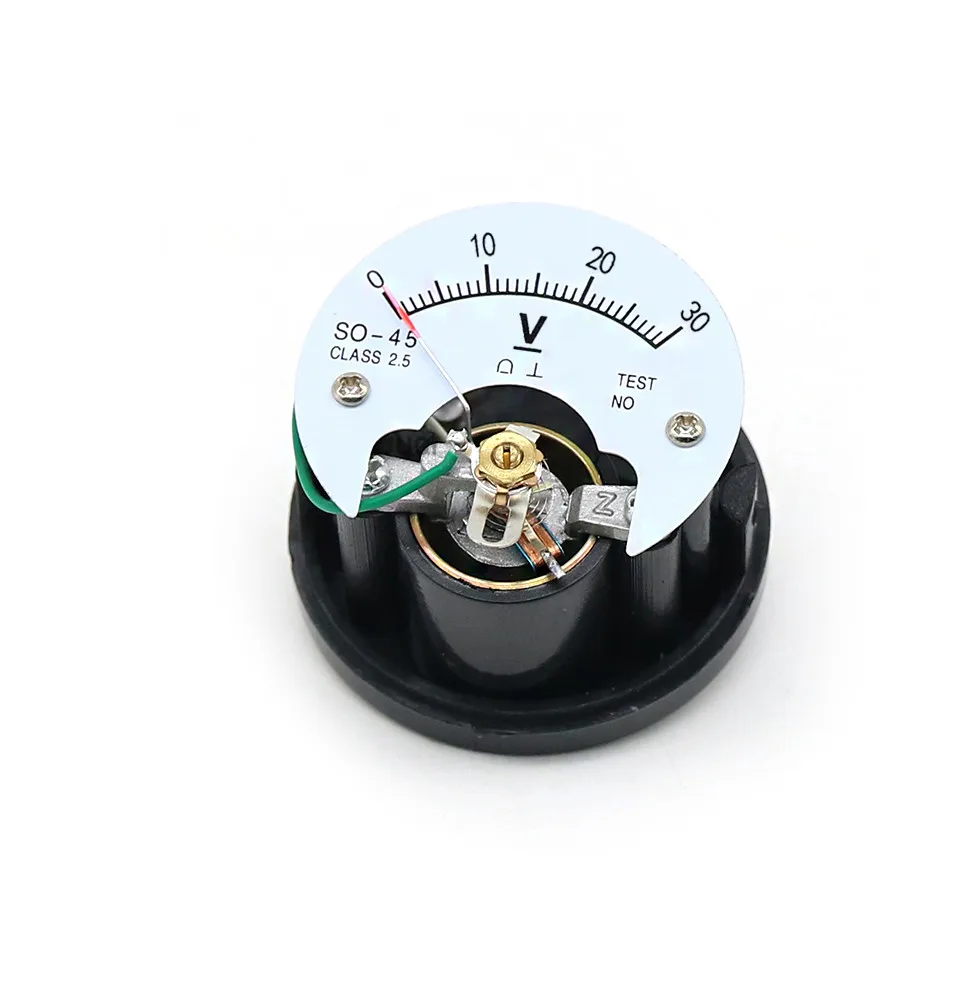 So-45 kreisförmiger Zeiger DC Voltmeter 5V 10V 15V 20V 25V 30V 50V