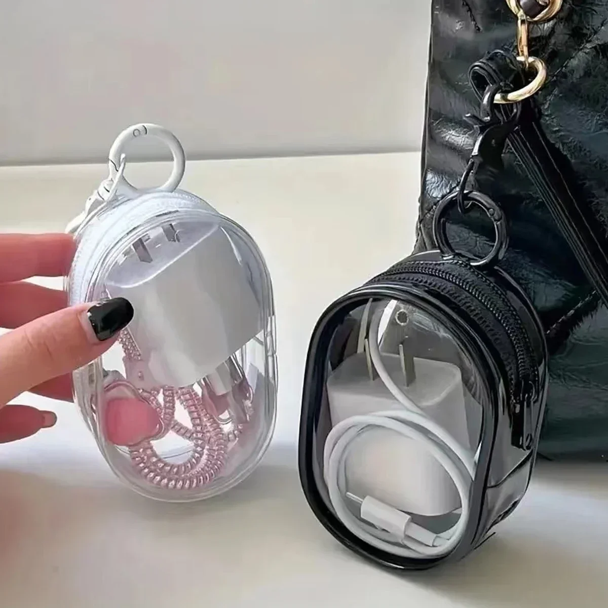 1PC Data Cable Charger Storage Bag Portable Headphone Organizer Cosmetic Jewelry Storage Bag Thicken Wallet Keychain