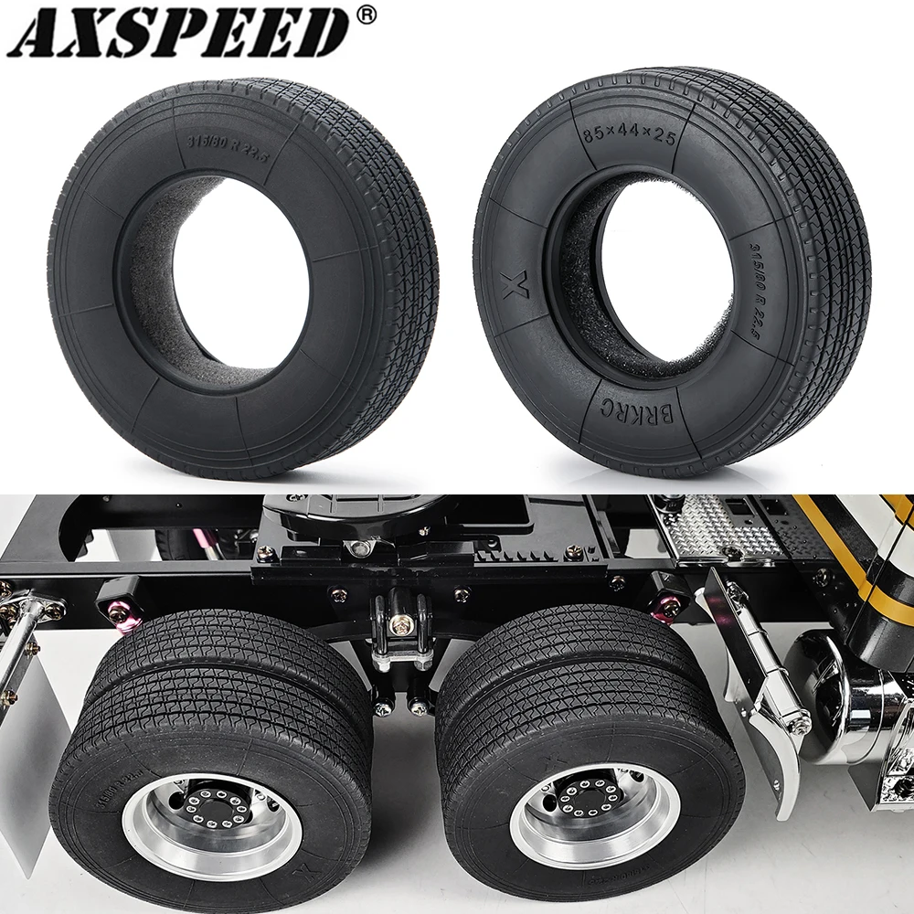 

AXSPEED 4PCS Rubber Tyres Wheel Tires with Sponge for 1/14 Tamiya Tractor Trucks RC Rock Crawler Car Upgrade Parts