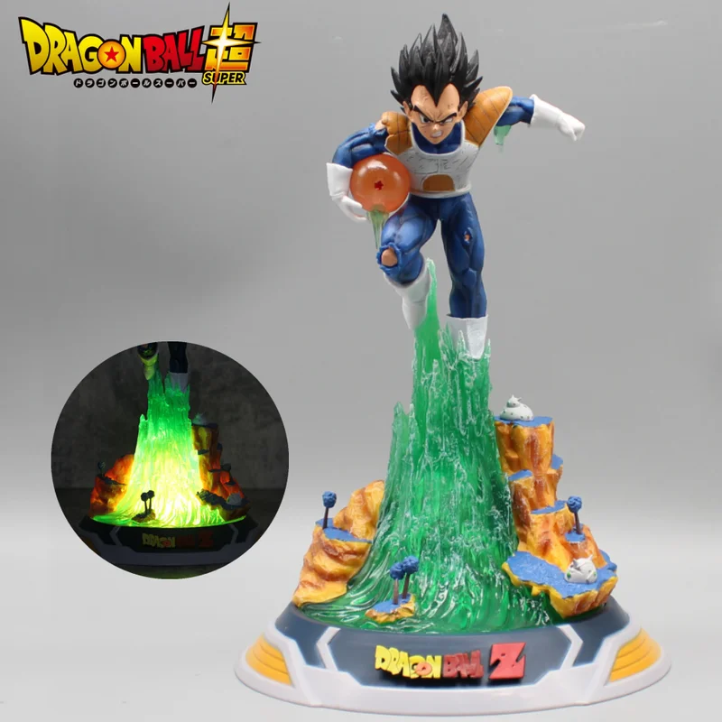 

23cm Dragon Ball Figures Vegeta Iv Anime Figure Gk Vegeta Namek Statue Figurine Pvc Gk With Light Ornament Model Doll Toys Gift