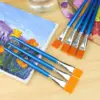 10pcs Premium Synthetic Nylon Flat Paint Brushes, 3/ 4 Inch - Ideal for Watercolor, Acrylics, Oil Painting, Fine Crafts & Body 4