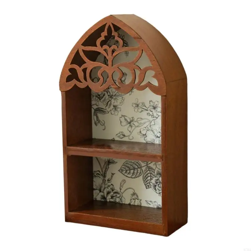 【Big-Sales】 97BA Mystical Gothics Wall Shelf MultiLayer Precise Carveds Home Altar Decoration