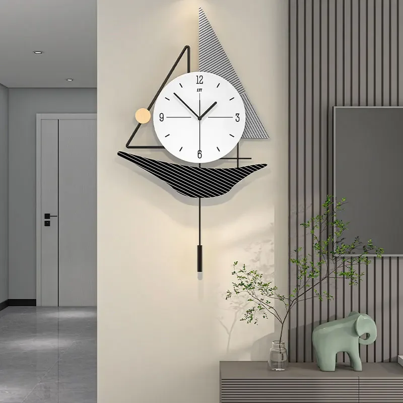 

Creative Sailing Wall Clock Modern Minimalist Home Wall Mounted Clock Restaurant Sofa Porch Background Wall Decoration Clock