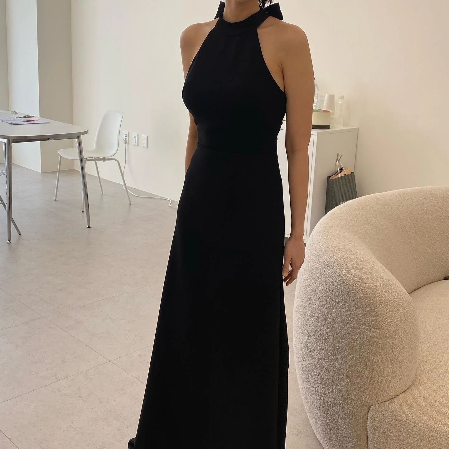 Classic Black Mermaid Dress With Small Train New Halter-neck Elegant Wedding Dresses Sexy Backless Evening Dress Customized