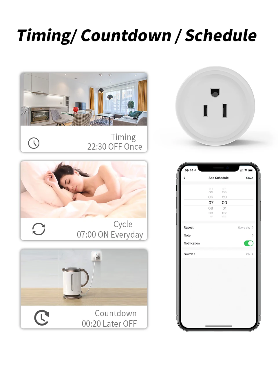 Tuya Smart Wifi Plug US Standard Wireless Outlet Remote Control Smart Home Appli