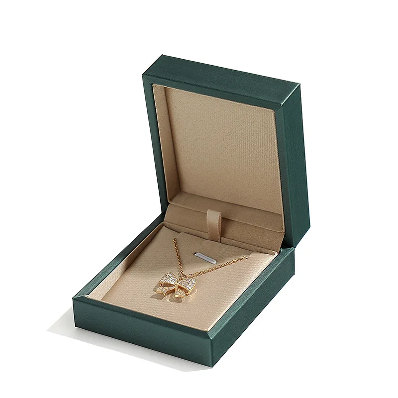 Elegant Dark Green Leather Jewelry Box – Premium Storage and Display Case for Rings, Earrings, Bracelets, and Necklaces
