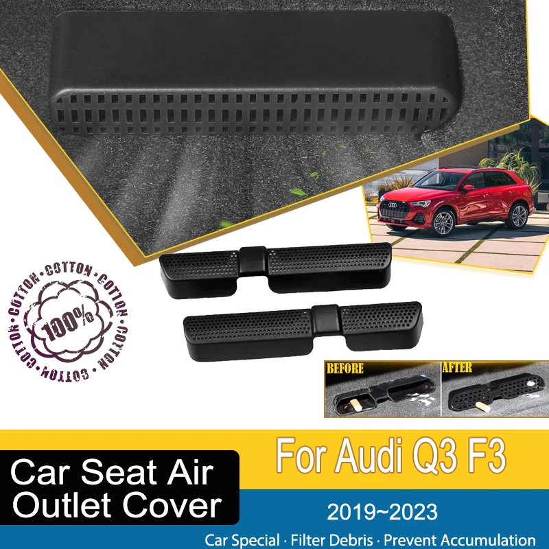 

Car Air Condition Vent Cover For Audi Q3 F3 2019 2020 2021 2022 2023 Anti-Clogging Under Seat Mouldings Outler Trims Accessories