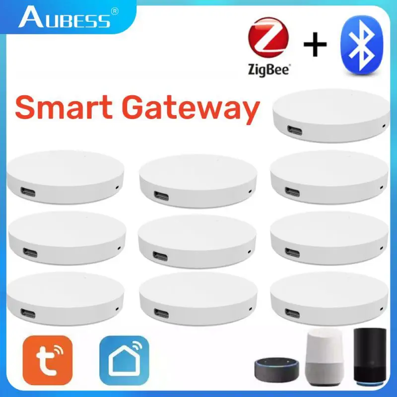 Aubess-zigbee Smart Gateway Hub Multi-mode Tuya Bluetooth Smart Home App Controle Remoto sem Fio Suporte Alexa Google Home