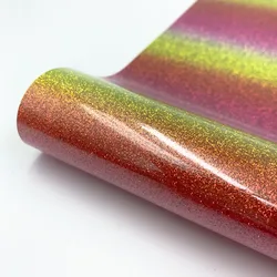 Vibrant Glitter Heat Transfer Vinyl for DIY T - Shirts and Gifts - 38 Assorted Colors (Pink Rainbow)