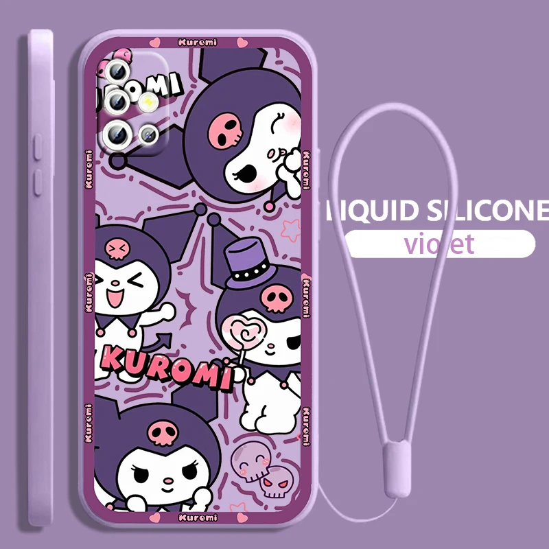 

Melody Kuromi For Samsung Galaxy A71 A51 A81 A91 A41 A31 A21S A11 A01 A50 A30 A20S Liquid Rope Soft Phone Case Coque Capa Fundas