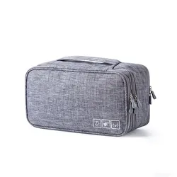 Compact Travel Organizer Bag for Lingerie and Accessories Storage (Gray)