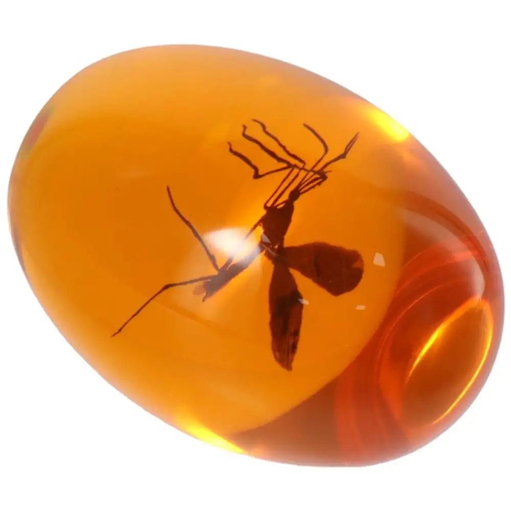 Table Ornament 3D Paperweights Amber Mosquito Figurines Paperweight Unique Design Collection Ornament Home Decor Mosquito Paperweight
