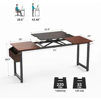 Adjustable Height Standing Desk Whole Piece 71x23 Inch Desktop Home Office Computer Workstation Sit Stand up Desk(71inch) 2