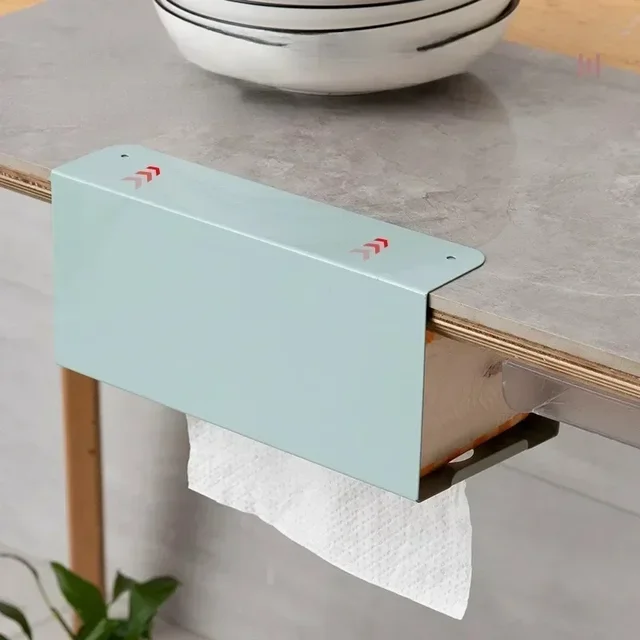 Boîte à mouchoirs multifonctionnelle, sous armoire, porte-serviettes en papier, bain en fer, porte-serviettes en papier porteur, bureau T1, accessoires de cuisine 3